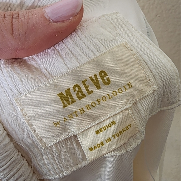 Anthropologie Maeve White Puff Sleeve Square Neck Mini Dress M NWT - Picture 7 of 8